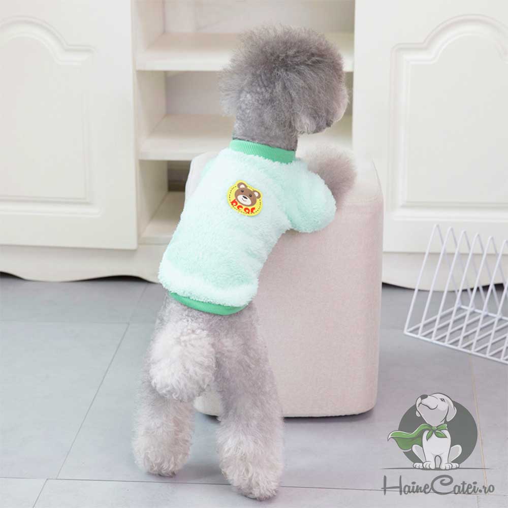 Bluza Pufoasa Bear - Verde deschis #HC777 - imagine 2