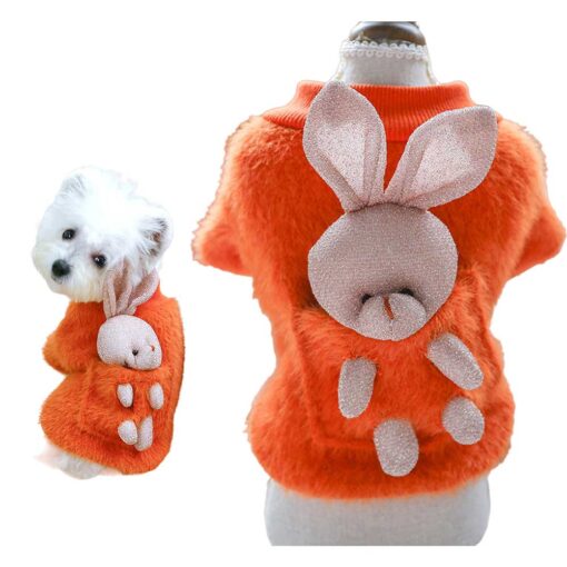 Bluza Pufoasa cu Iepuras, Portocalie #HC1362