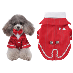 Costum pentru Catei – Rosu cu Papion #HC2028