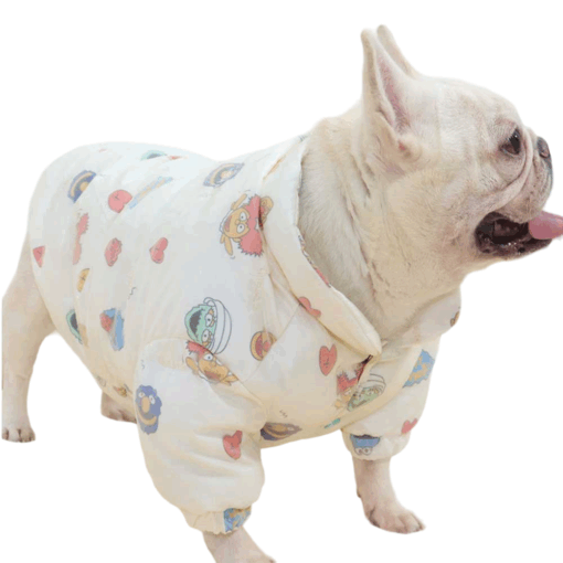 Geaca Bulldog, Bufanta, Alba #HC1837
