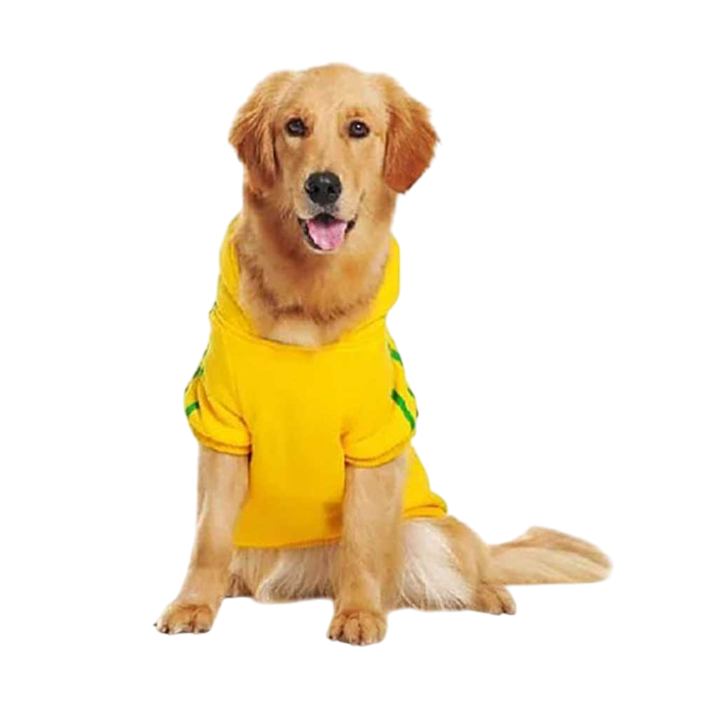 Hanorac cu Gluga pentru caine de talie mare, Adidog, Galben #HM141 - imagine 2