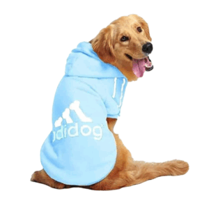 Hanorac cu Gluga pentru caine de talie mare, Adidog, Albastru Deschis #HM142