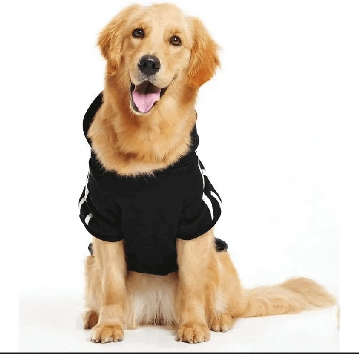 Hanorac cu Gluga pentru caine de talie mare, Adidog, Negru #HM139 - imagine 2