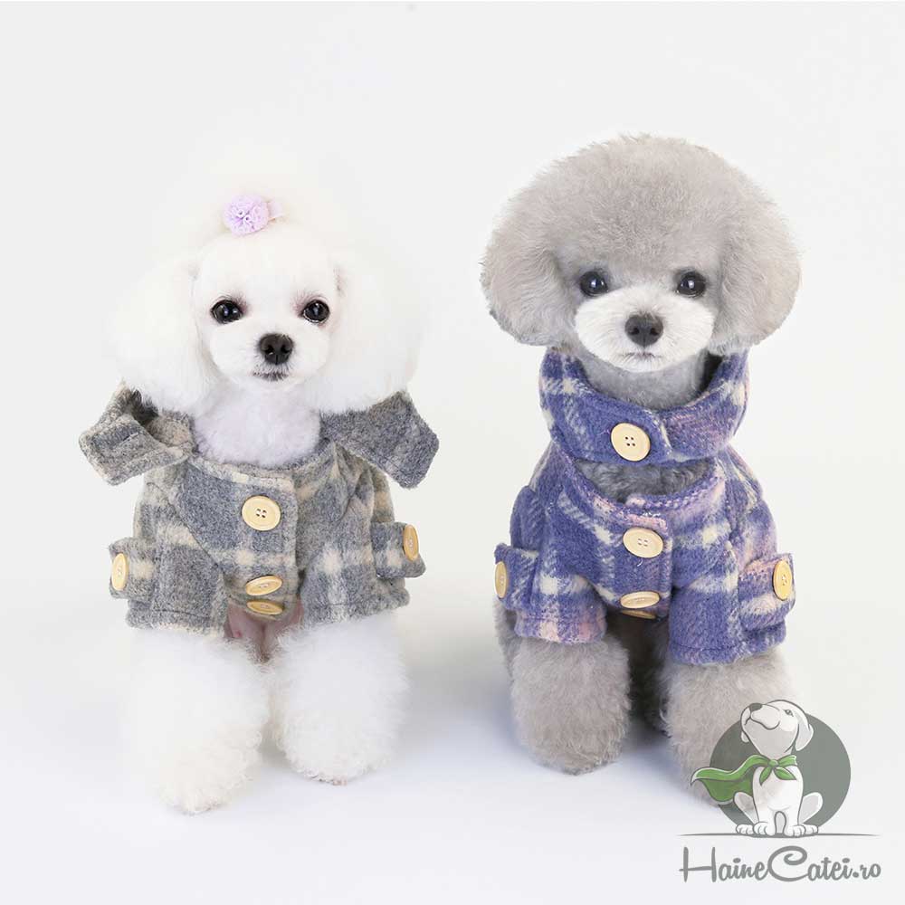 Palton pentru Catei - Gri #HC1226 - imagine 4