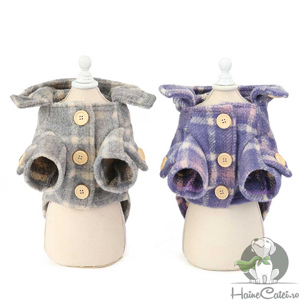 Palton pentru Catei - Gri #HC1226 - imagine 6