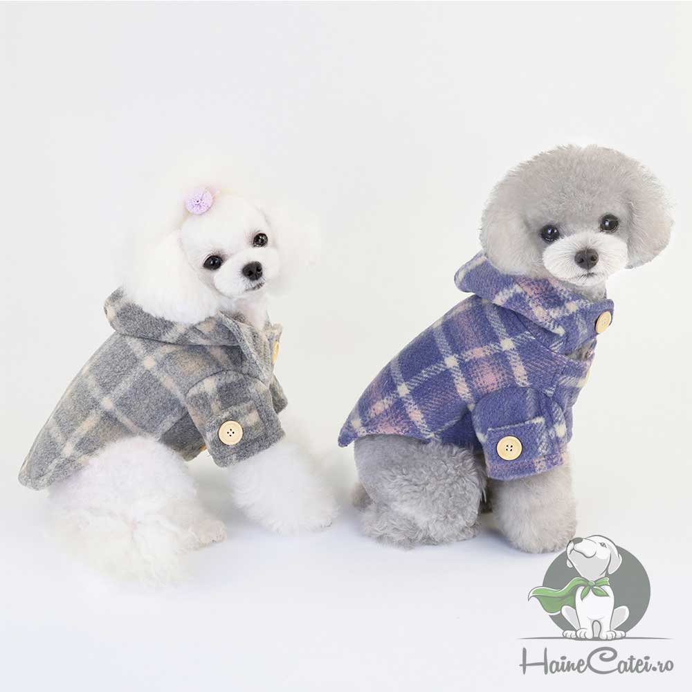 Palton pentru Catei - Gri #HC1226 - imagine 5