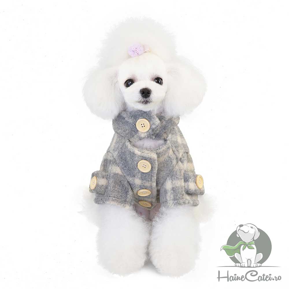 Palton pentru Catei - Gri #HC1226 - imagine 2