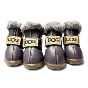 Papuci imblaniti pentru catei – DOG – Gri Inchis #P45