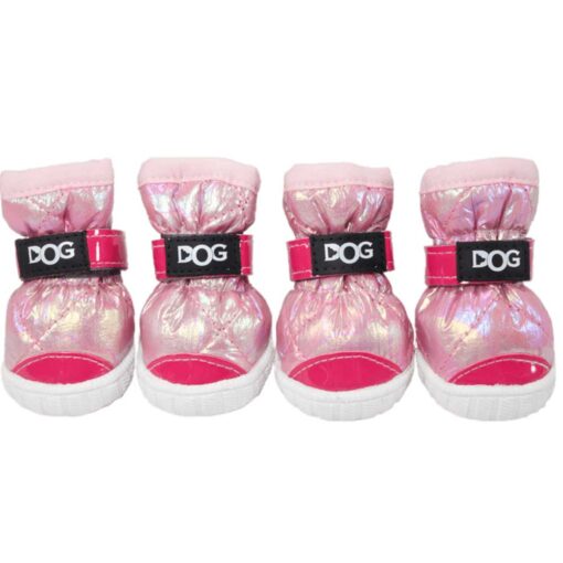 Papuci imblaniti pentru catei - Roz #P53