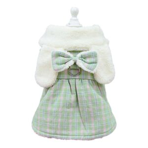 Rochita Eleganta pentru Catei – Verde Pastel cu Blanita si Fundita #HC2036