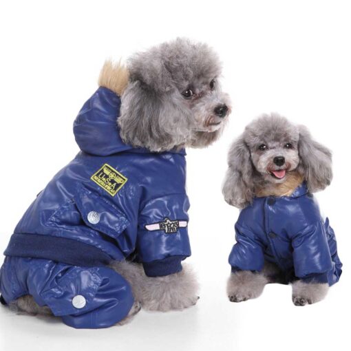 Salopeta cu gluga, imblanita, impermeabila - Albastra #HC637