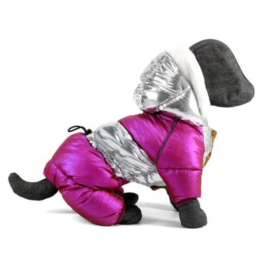 Salopeta Matlasata, Impermeabila, Gluga - Argintiu/Roz #HC1965