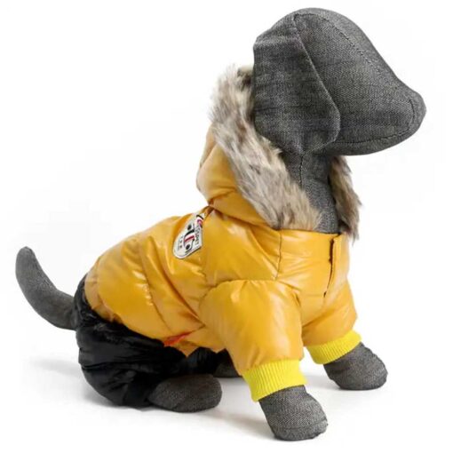 Salopeta Matlasata, Impermeabila, Gluga cu Blanita - Galbena #HC1569