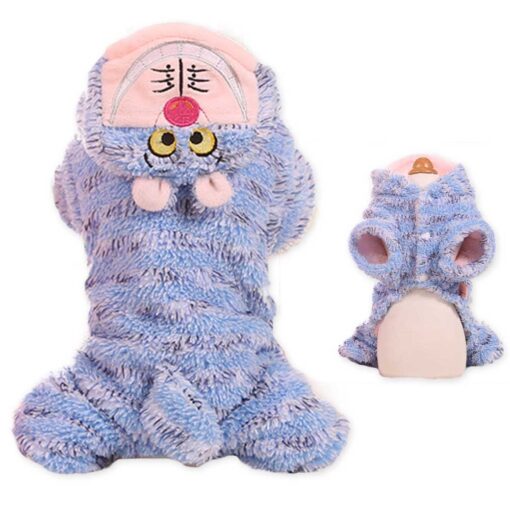 Salopeta Pufoasa cu Gluga - Imblanita - Albastra #HC539