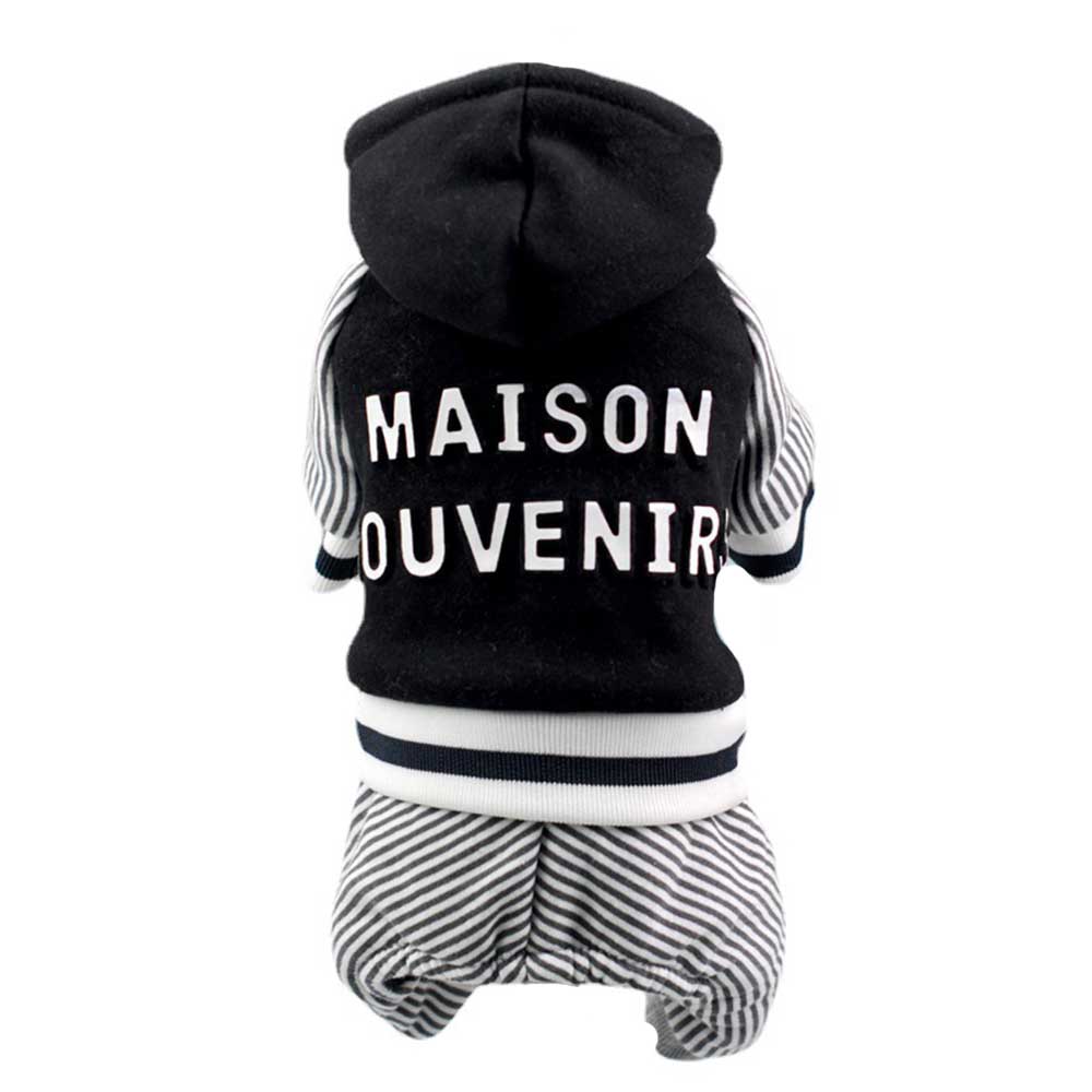 Salopeta cu Gluga, Imblanita - Neagra #HC710