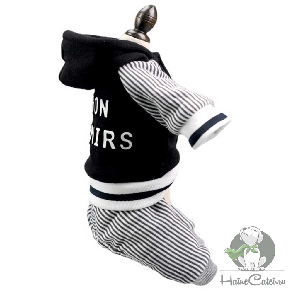 Salopeta cu Gluga, Imblanita - Neagra #HC710 - imagine 2