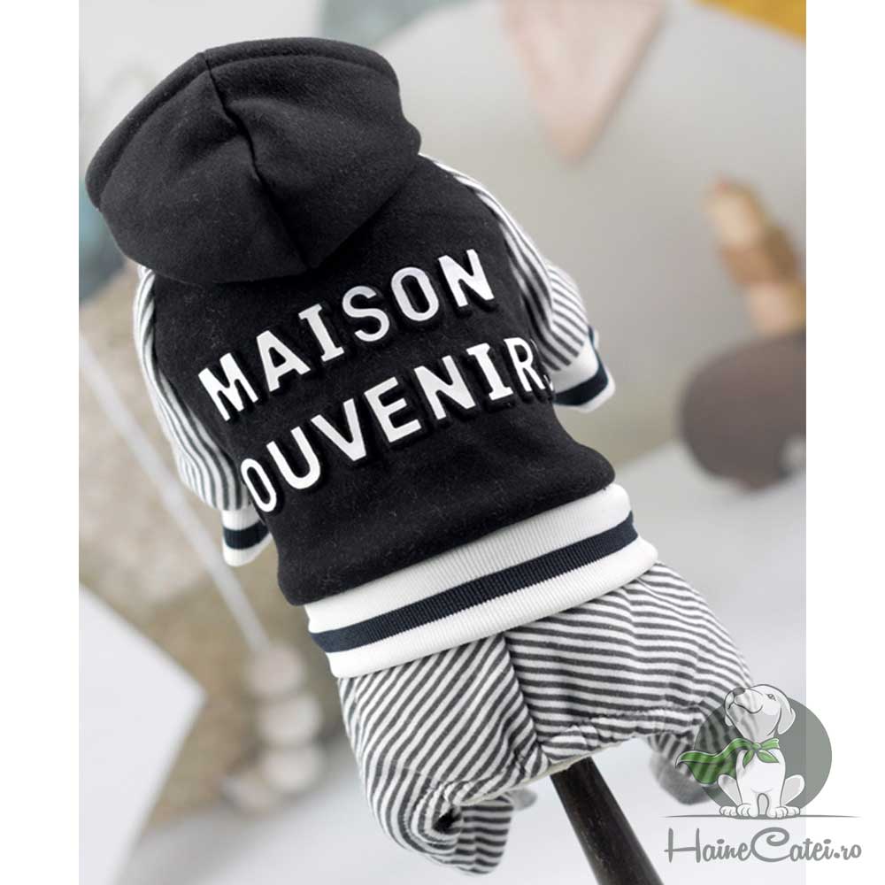 Salopeta cu Gluga, Imblanita - Neagra #HC710 - imagine 3