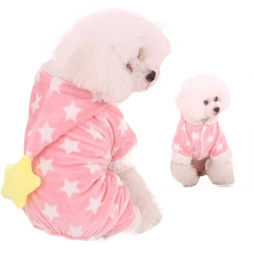 Salopeta imblanita cu gluga, Stelute, Roz #HC568