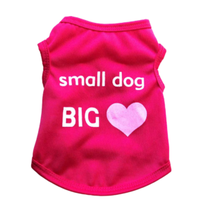 Tricou – Small Dog Big ❤️ – Roz inchis #HC1119