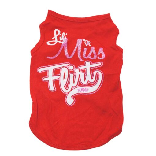 Tricou pentru catei - Miss Flirt - Rosu #HC1651