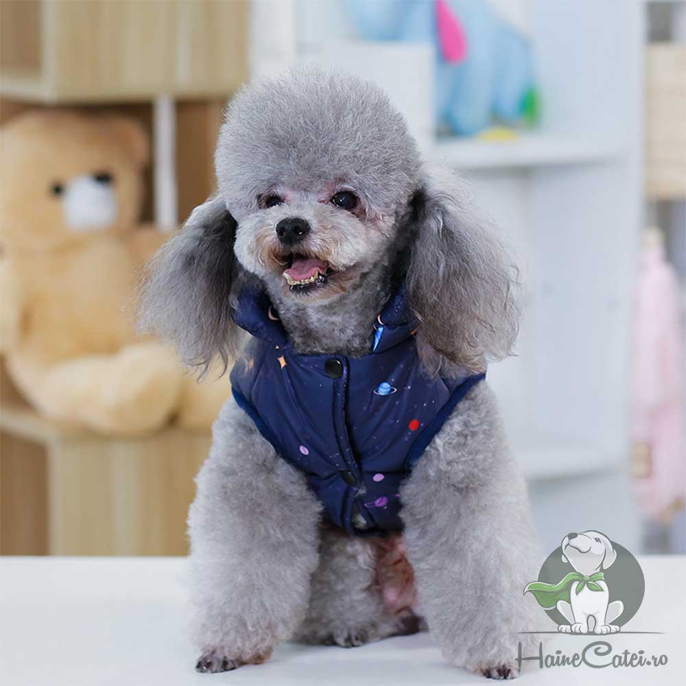 Vesta imblanita, Impermeabila, Planete - Albastru Inchis #HC917 - imagine 2