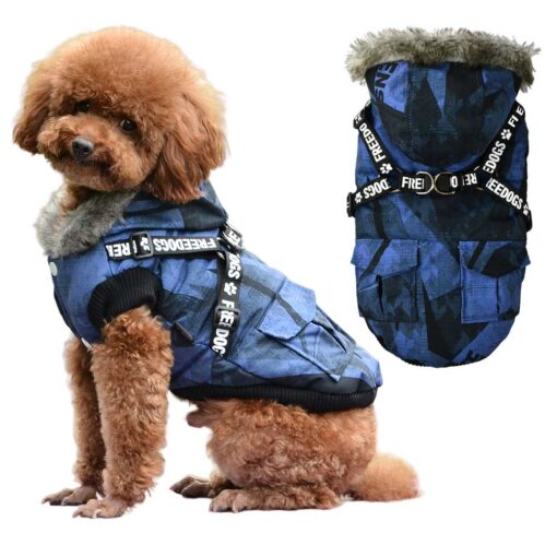 Vesta cu Gluga, Impermeabila, Imblanita + Ham incorporat - Albastra #HC1579