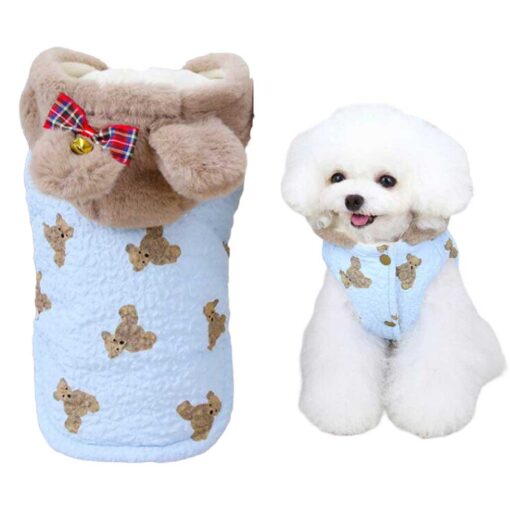 Vesta imblanita cu Gluga, Ursulet, Albastra #HC1450