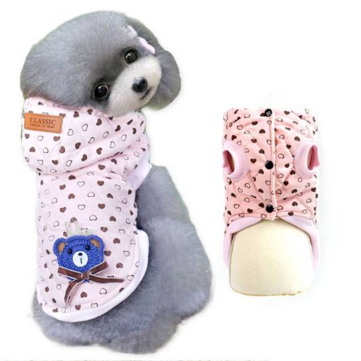 Vesta imblanita cu gluga, Roz cu Inimioare #HC315