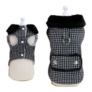 Vesta tip Palton, Imblanita, Inel pentru lesa, Negru #HC1783