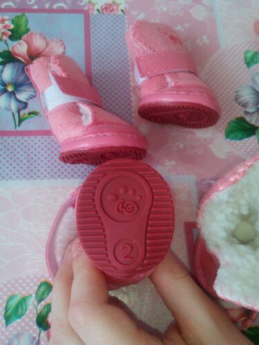 Papuci imblaniti pentru catei, roz, #P01 photo review